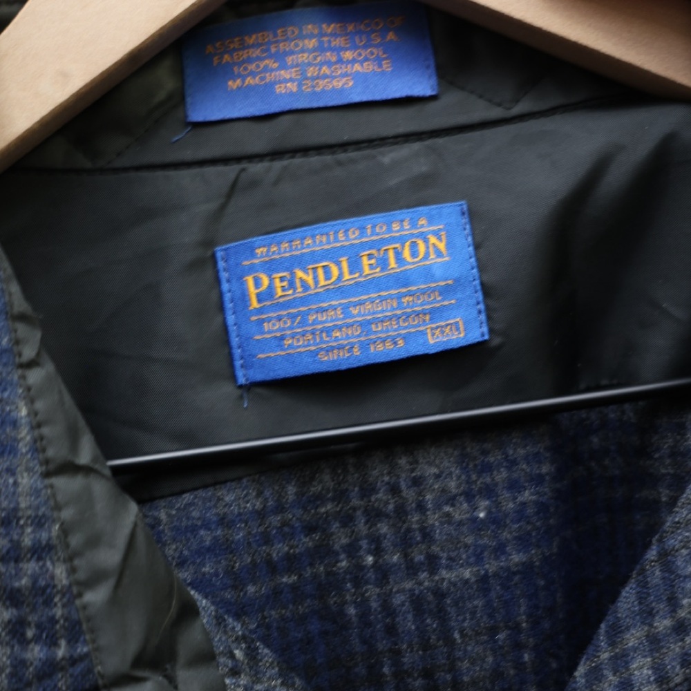 Pendleton Men's Snap-Front Wool Plaid Flannel Nav… - image 4